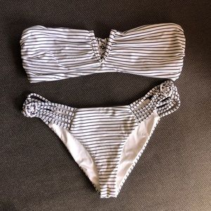 Frankie’s Bikinis Striped Bikini Set - Sz Sm